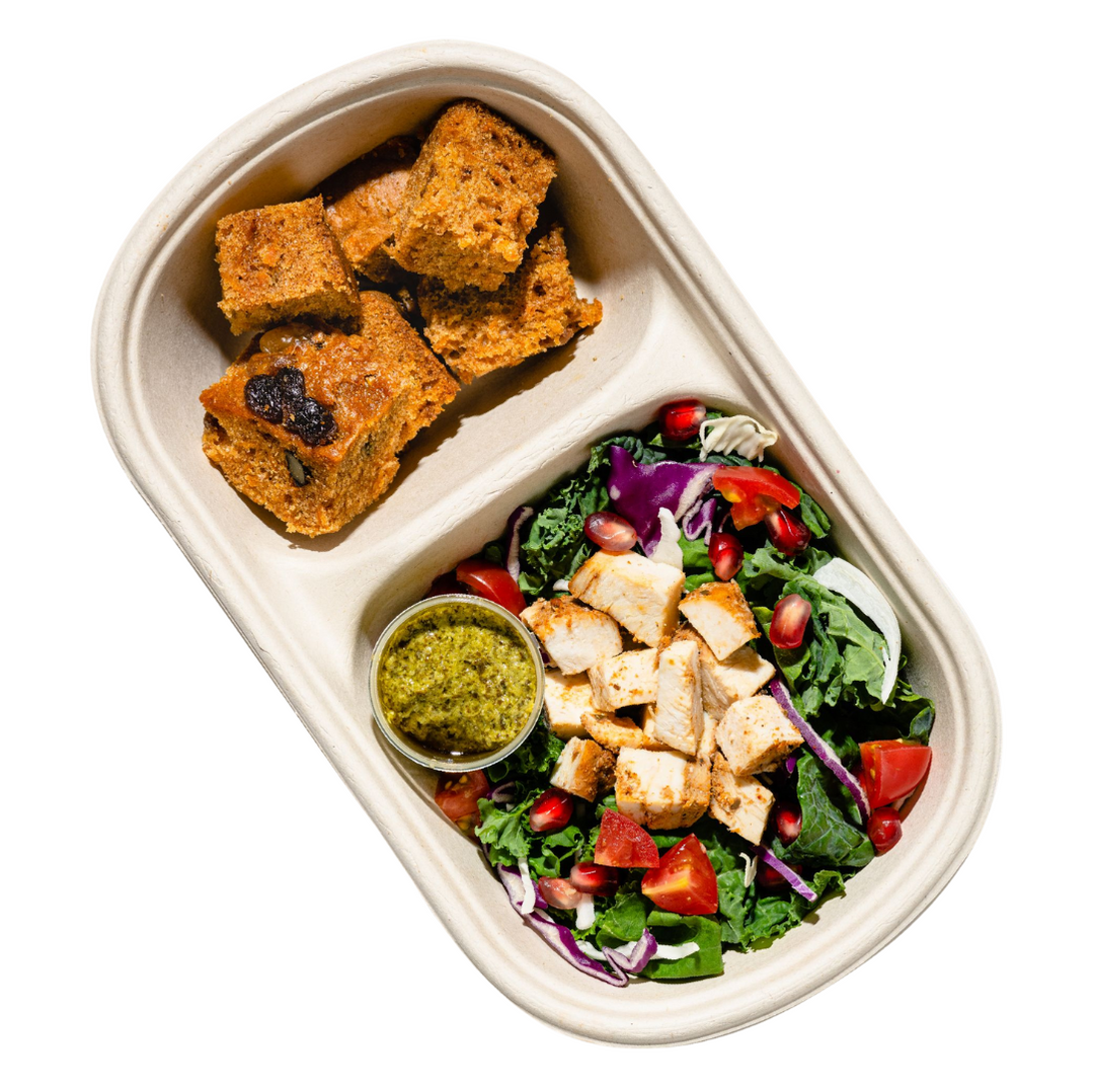 Chicken Kale Salad with Carrot Cake Bento | 1 pax