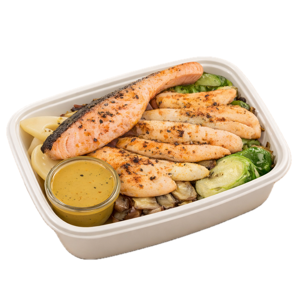 Baked Salmon & Dory Plate | Power Plates | 1 pax
